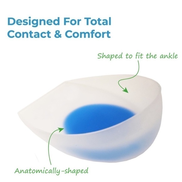Natracure Silicone Gel‎ Heel Cup Cushions Size: S/M (1 Pair) - Shoe Insert Pad - Picture 2 of 7